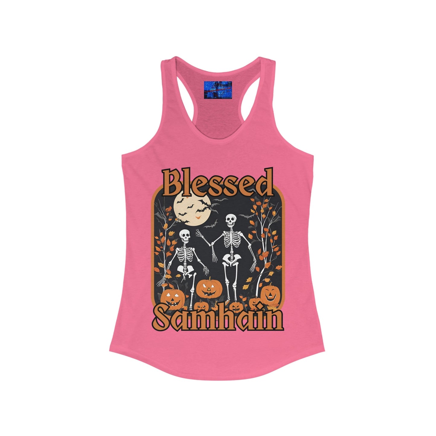 Spooktacular Skeletons of Samhain Women's Racerback Tank Top by cypherpunkgear – cypherpunkgear.com | Cypherpunk Merch