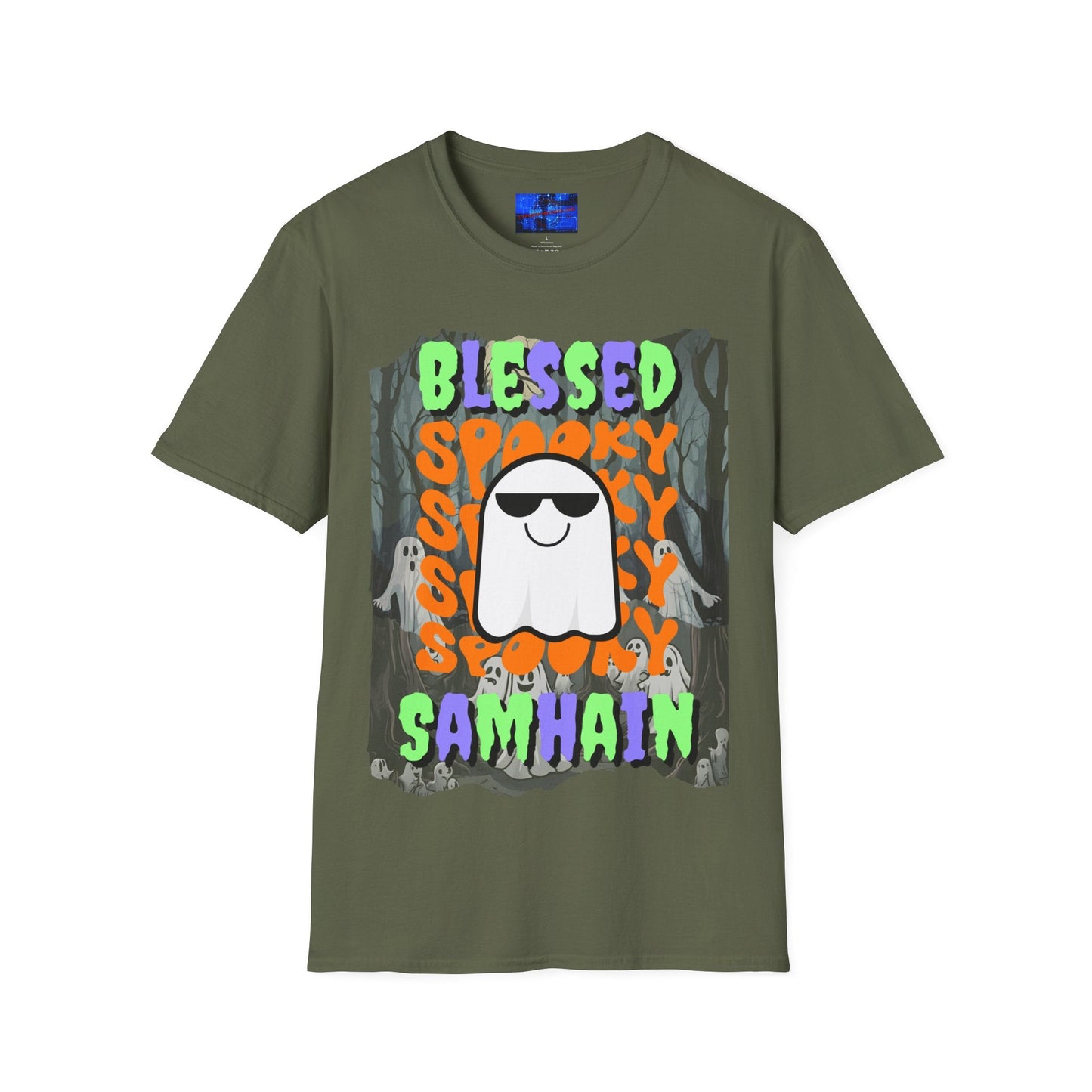 Spooky Blessed Samhain Ghost MXfont Unisex T-Shirt by cypherpunkgear – cypherpunkgear.com | Cypherpunk Merch