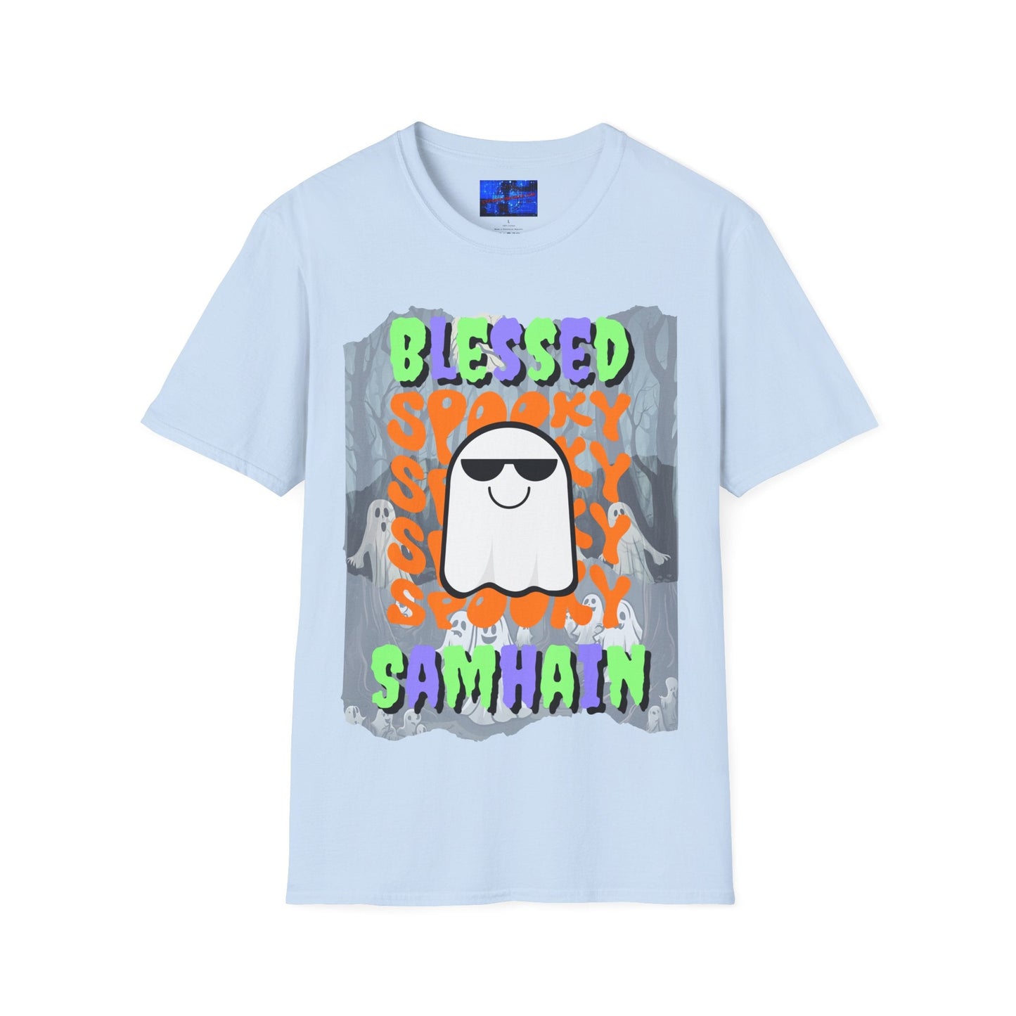 Spooky Blessed Samhain Ghost MXfont Unisex T-Shirt by cypherpunkgear – cypherpunkgear.com | Cypherpunk Merch