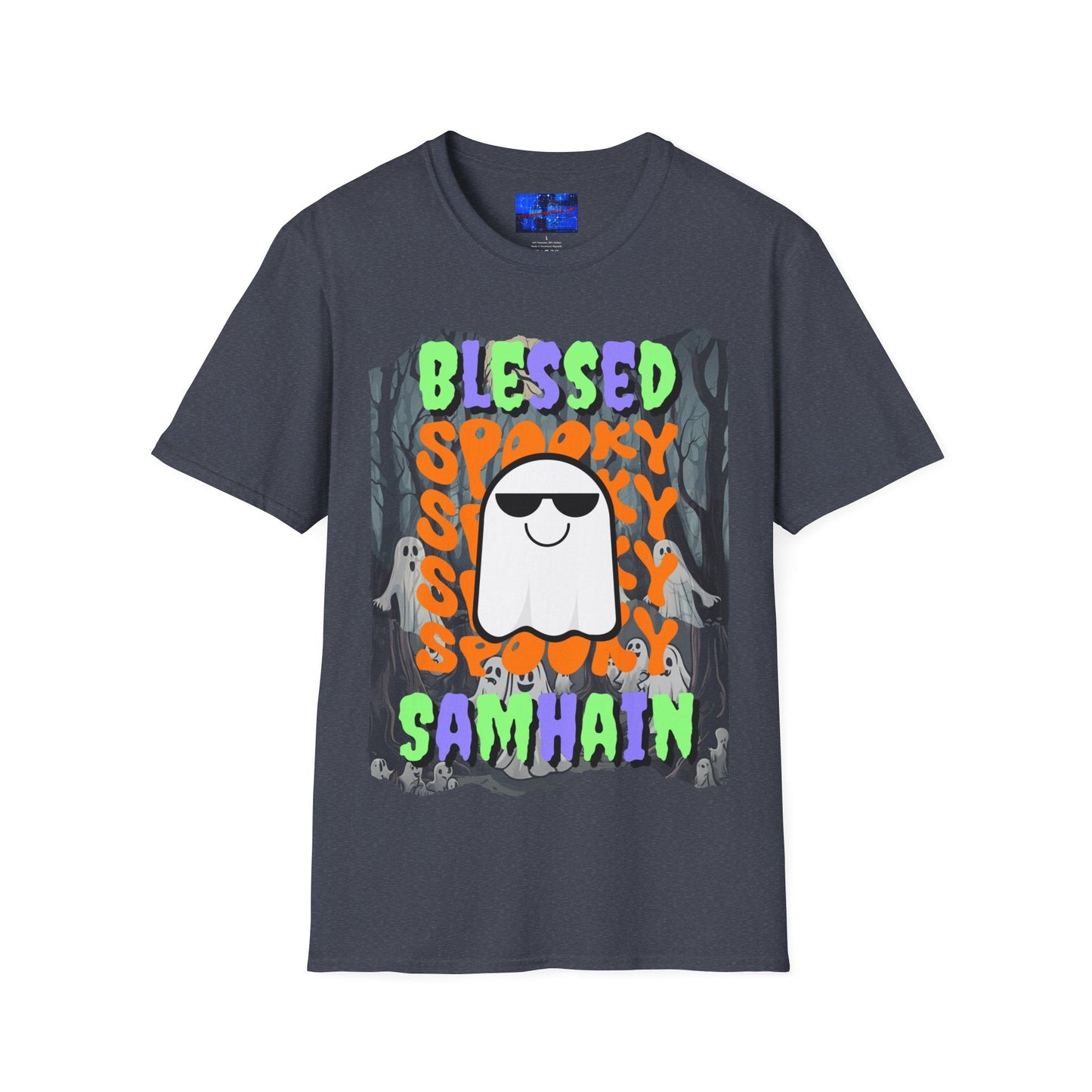 Spooky Blessed Samhain Ghost MXfont Unisex T-Shirt by cypherpunkgear – cypherpunkgear.com | Cypherpunk Merch