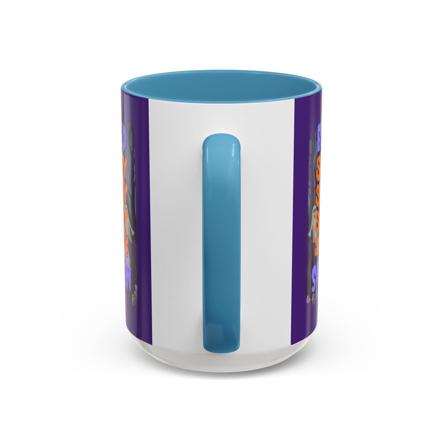Spooky Blessed Samhain Ghost PRfont Accent Mug by cypherpunkgear – cypherpunkgear.com | Cypherpunk Merch