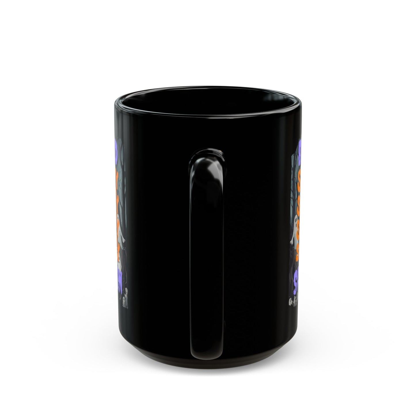 Spooky Blessed Samhain Ghost PRfont Black Mug by cypherpunkgear – cypherpunkgear.com | Cypherpunk Merch