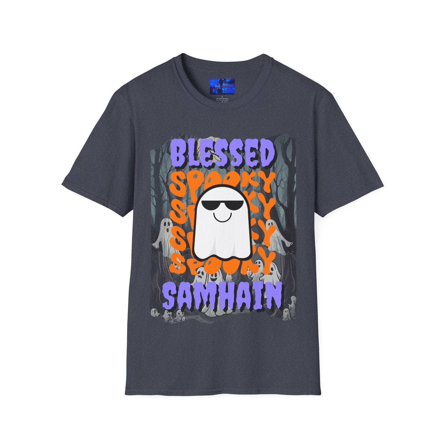 Spooky Blessed Samhain Ghost PRfont Unisex T-Shirt by cypherpunkgear – cypherpunkgear.com | Cypherpunk Merch