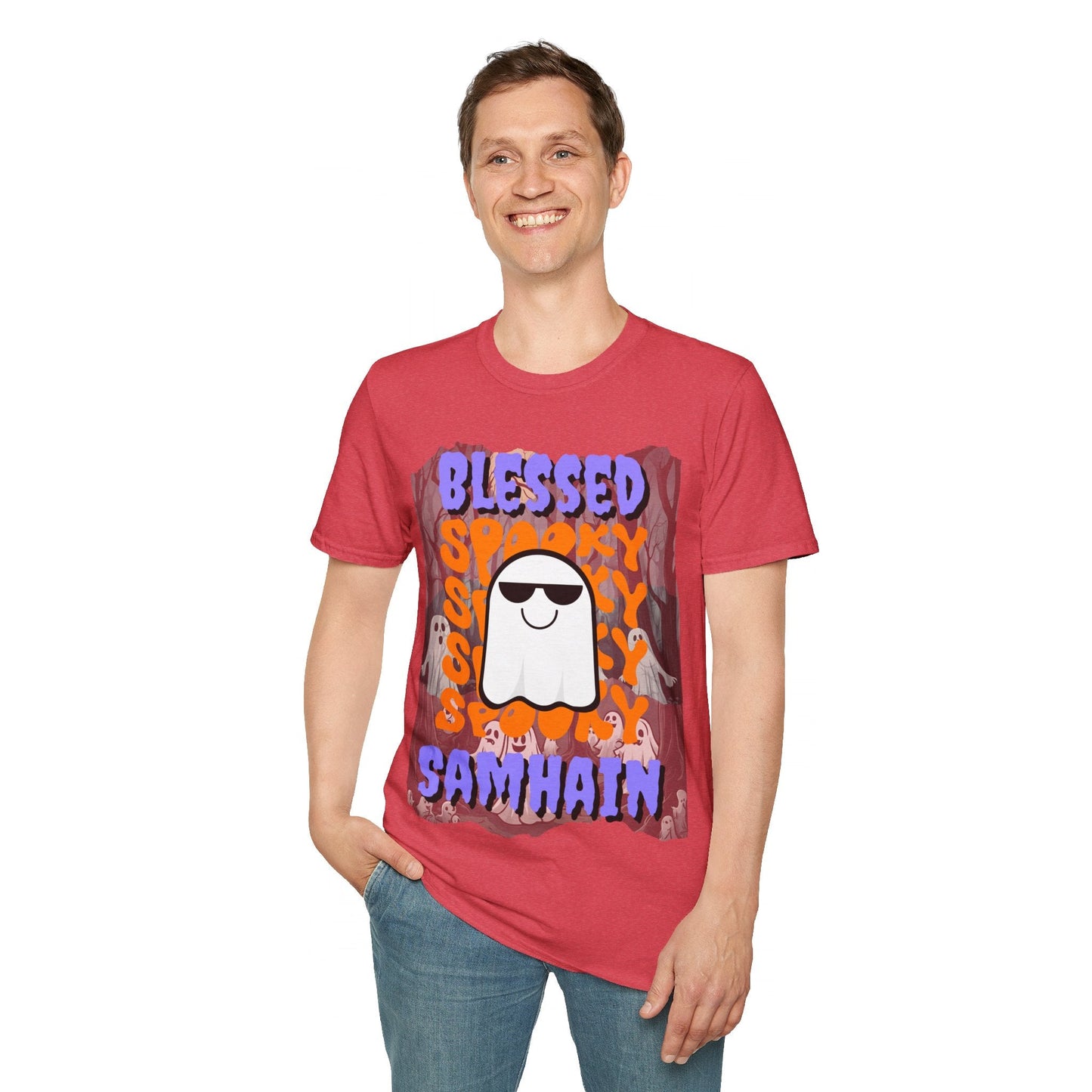 Spooky Blessed Samhain Ghost PRfont Unisex T-Shirt by cypherpunkgear – cypherpunkgear.com | Cypherpunk Merch