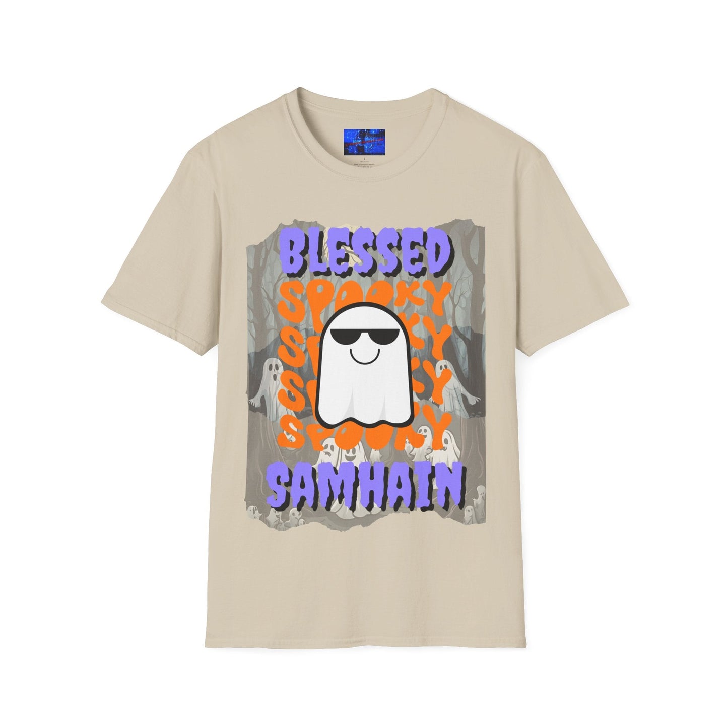 Spooky Blessed Samhain Ghost PRfont Unisex T-Shirt by cypherpunkgear – cypherpunkgear.com | Cypherpunk Merch