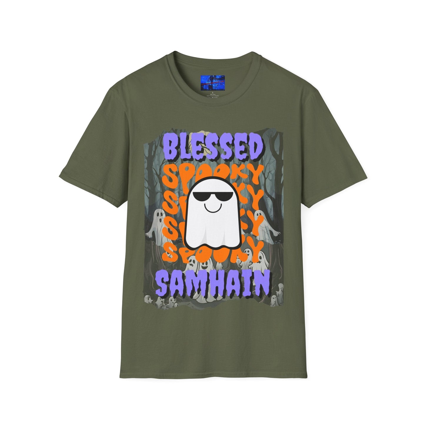 Spooky Blessed Samhain Ghost PRfont Unisex T-Shirt by cypherpunkgear – cypherpunkgear.com | Cypherpunk Merch