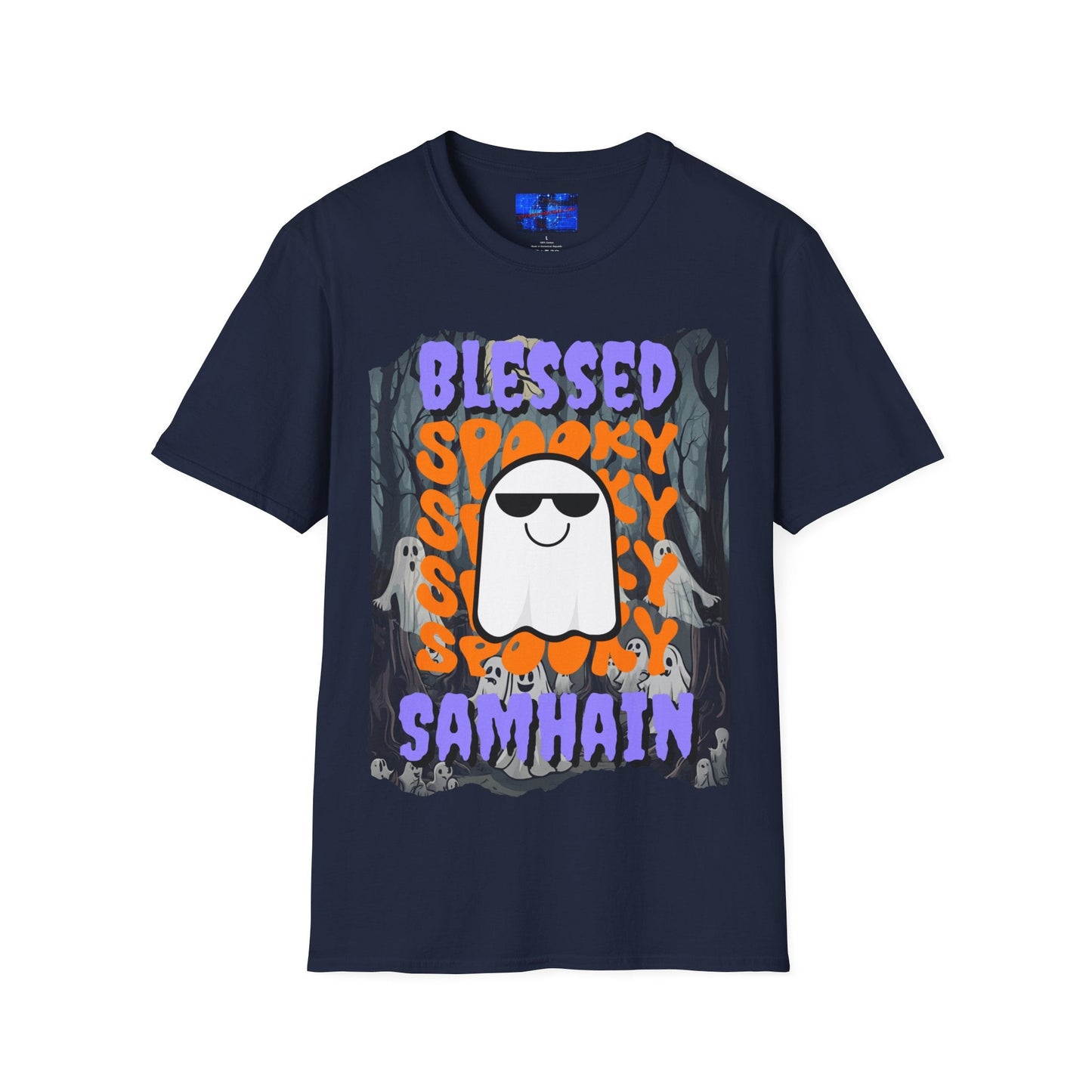 Spooky Blessed Samhain Ghost PRfont Unisex T-Shirt by cypherpunkgear – cypherpunkgear.com | Cypherpunk Merch