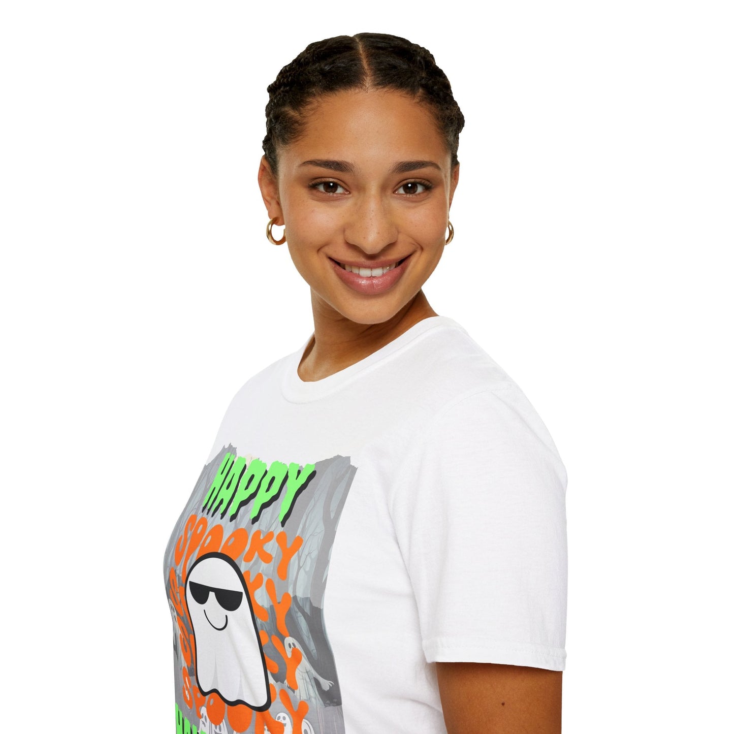 Spooky Happy Halloween Ghost GNfont Unisex T-Shirt by cypherpunkgear – cypherpunkgear.com | Cypherpunk Merch