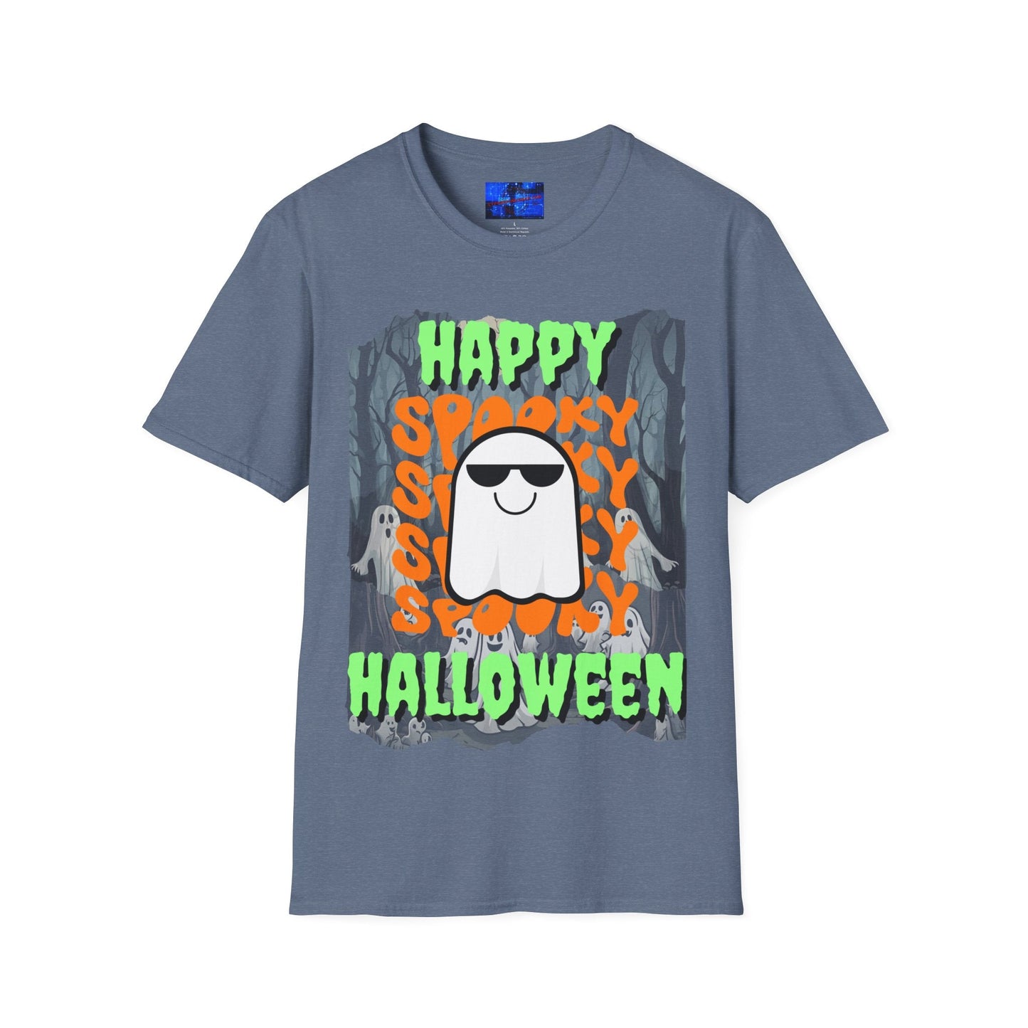 Spooky Happy Halloween Ghost GNfont Unisex T-Shirt by cypherpunkgear – cypherpunkgear.com | Cypherpunk Merch