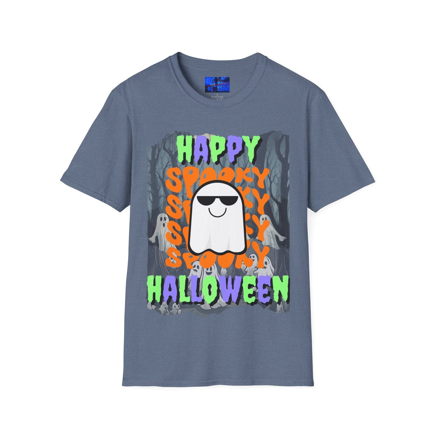 Spooky Happy Halloween Ghost MXfont Unisex T-Shirt by cypherpunkgear – cypherpunkgear.com | Cypherpunk Merch