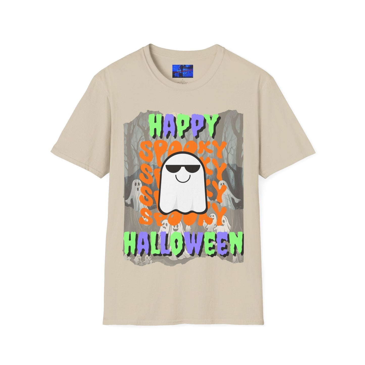 Spooky Happy Halloween Ghost MXfont Unisex T-Shirt by cypherpunkgear – cypherpunkgear.com | Cypherpunk Merch