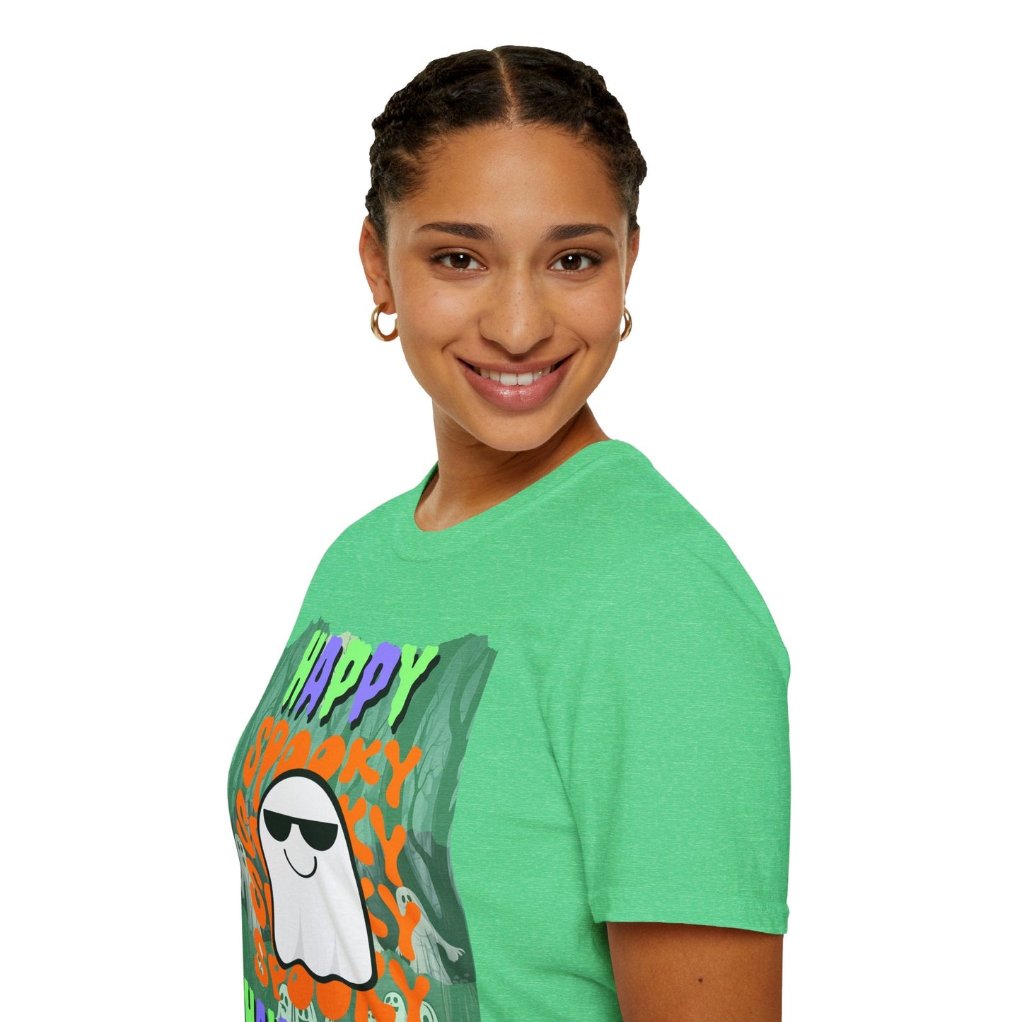 Spooky Happy Halloween Ghost MXfont Unisex T-Shirt by cypherpunkgear – cypherpunkgear.com | Cypherpunk Merch