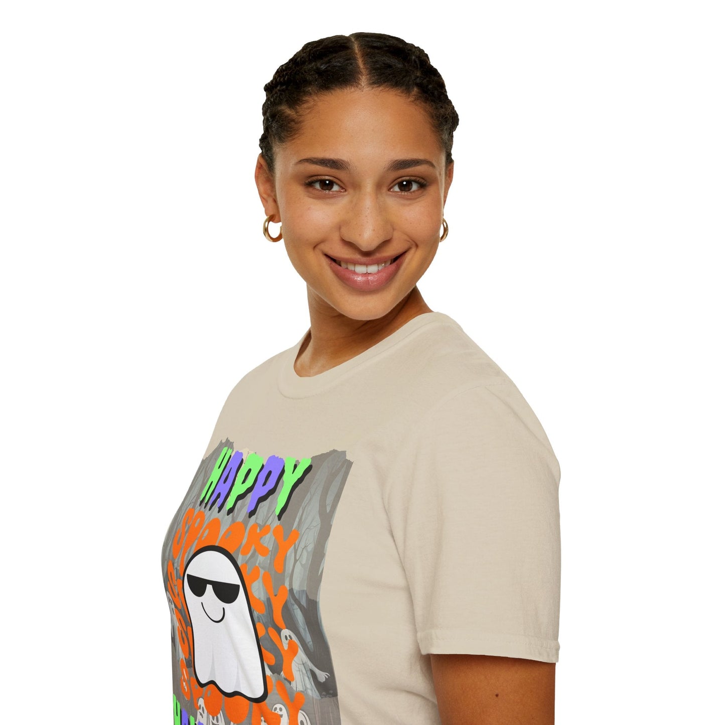 Spooky Happy Halloween Ghost MXfont Unisex T-Shirt by cypherpunkgear – cypherpunkgear.com | Cypherpunk Merch
