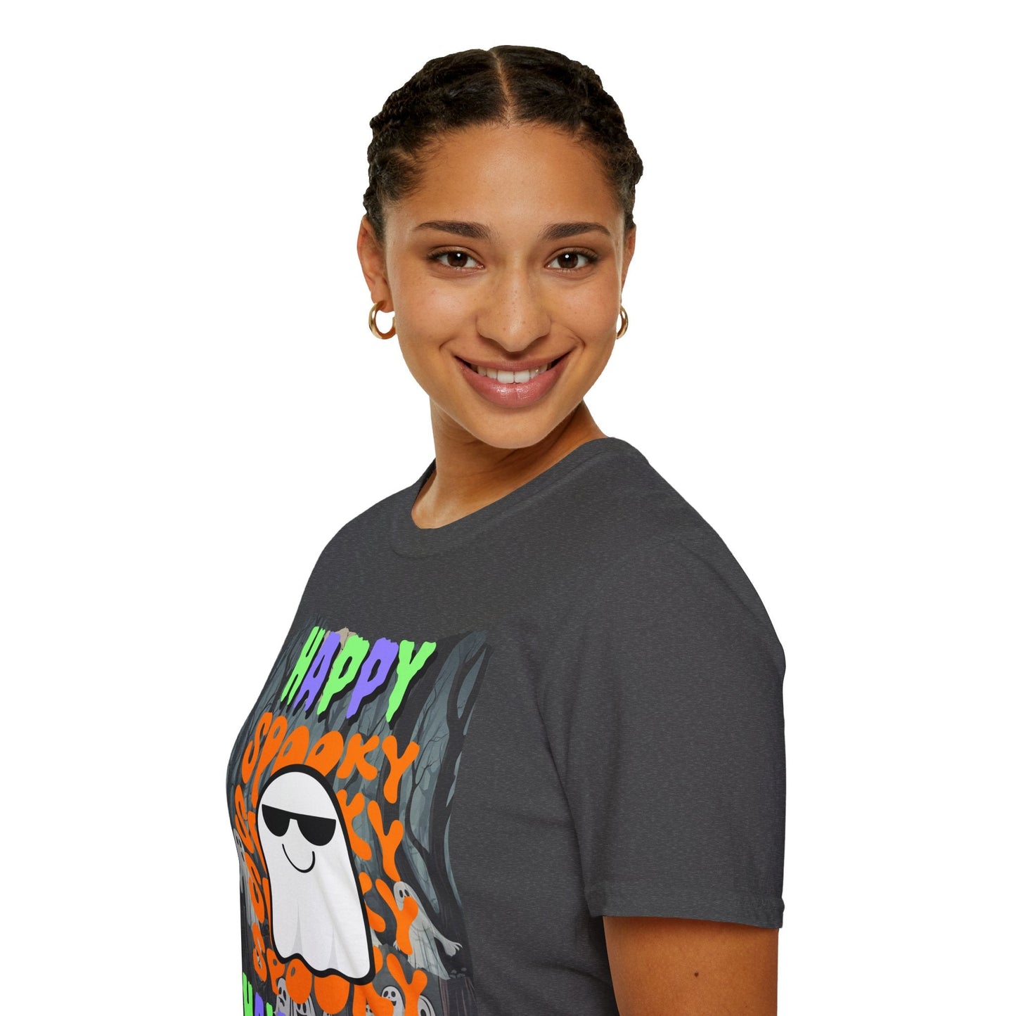 Spooky Happy Halloween Ghost MXfont Unisex T-Shirt by cypherpunkgear – cypherpunkgear.com | Cypherpunk Merch