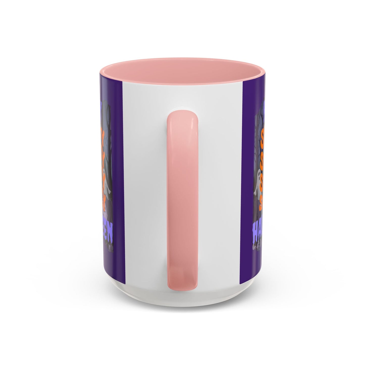 Spooky Happy Halloween Ghost PRfont Accent Mug by cypherpunkgear – cypherpunkgear.com | Cypherpunk Merch