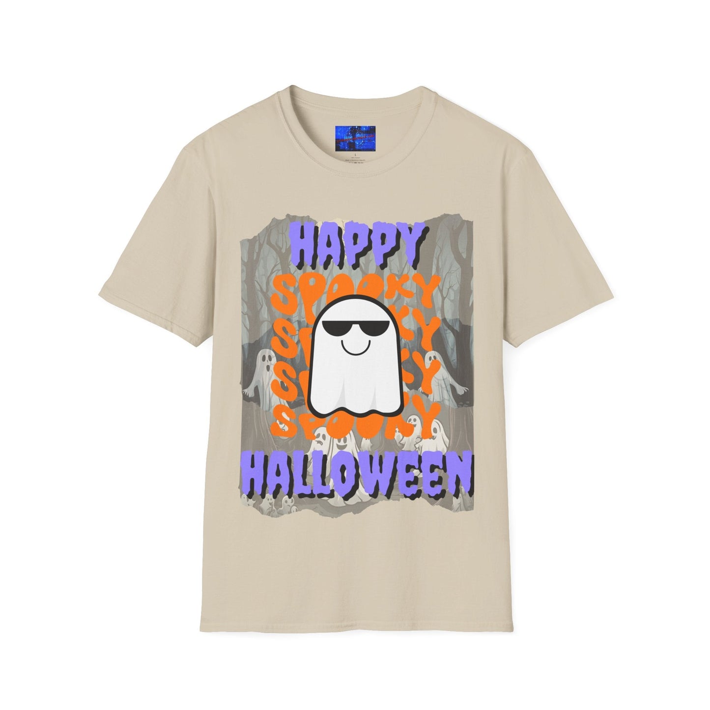 Spooky Happy Halloween Ghost PRfont Unisex T-Shirt by cypherpunkgear – cypherpunkgear.com | Cypherpunk Merch
