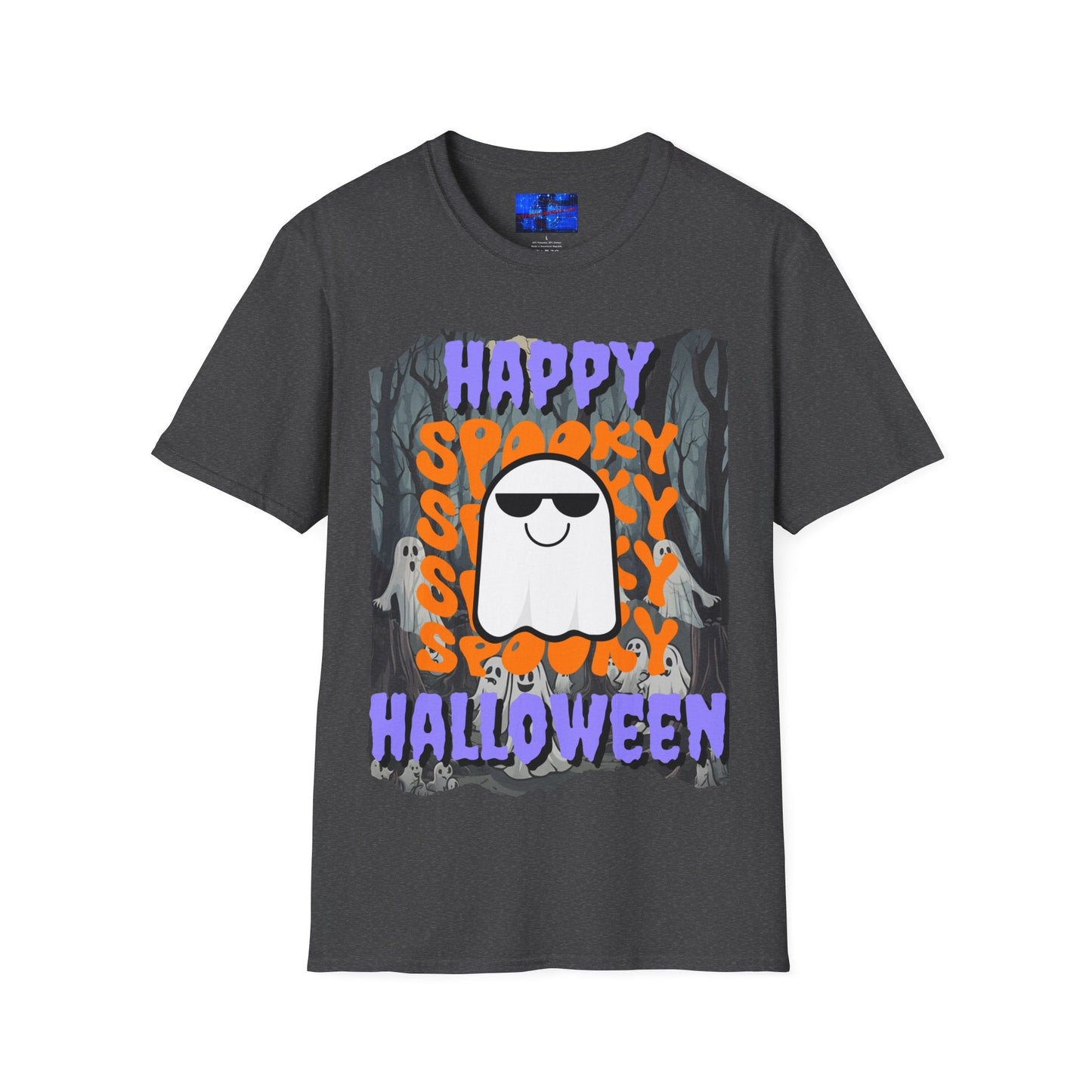 Spooky Happy Halloween Ghost PRfont Unisex T-Shirt by cypherpunkgear – cypherpunkgear.com | Cypherpunk Merch