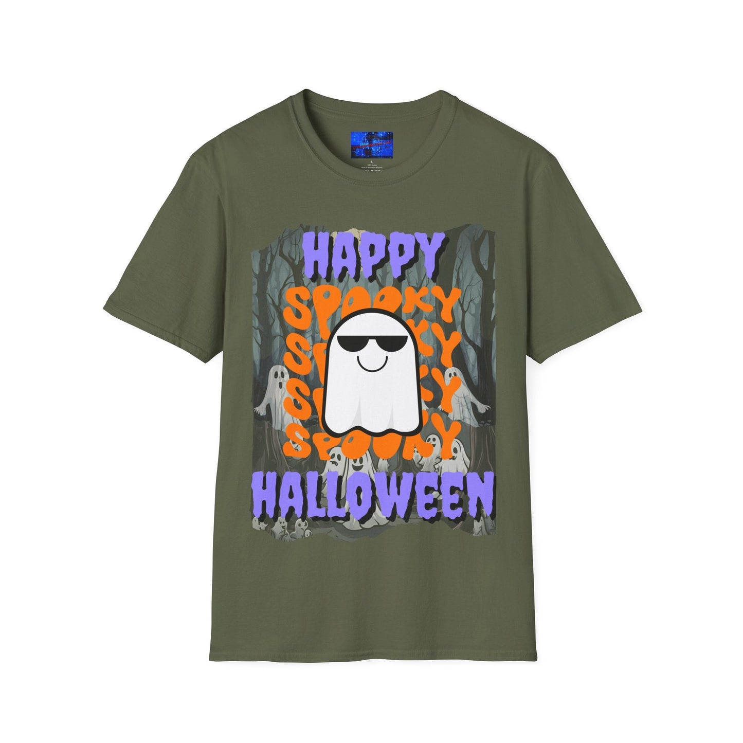 Spooky Happy Halloween Ghost PRfont Unisex T-Shirt by cypherpunkgear – cypherpunkgear.com | Cypherpunk Merch