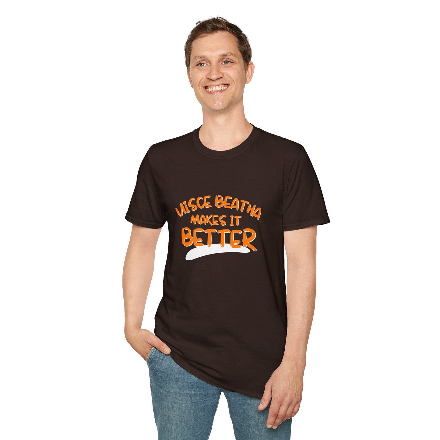 Uisce Beatha makes it better OGfont DKcolors Unisex T-Shirt by cypherpunkgear – cypherpunkgear.com | Cypherpunk Merch