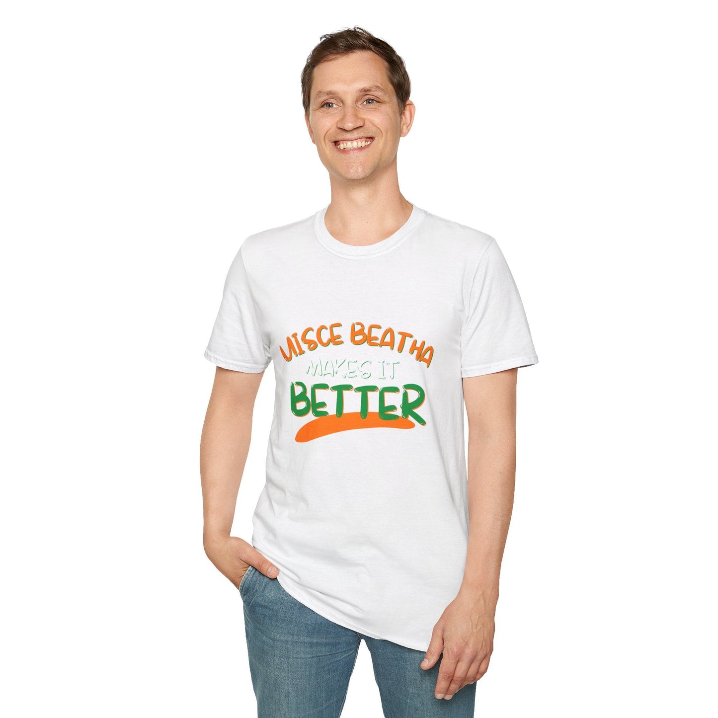 Uisce Beatha makes it better OWGfont LTcolors Unisex T-Shirt by cypherpunkgear – cypherpunkgear.com | Cypherpunk Merch