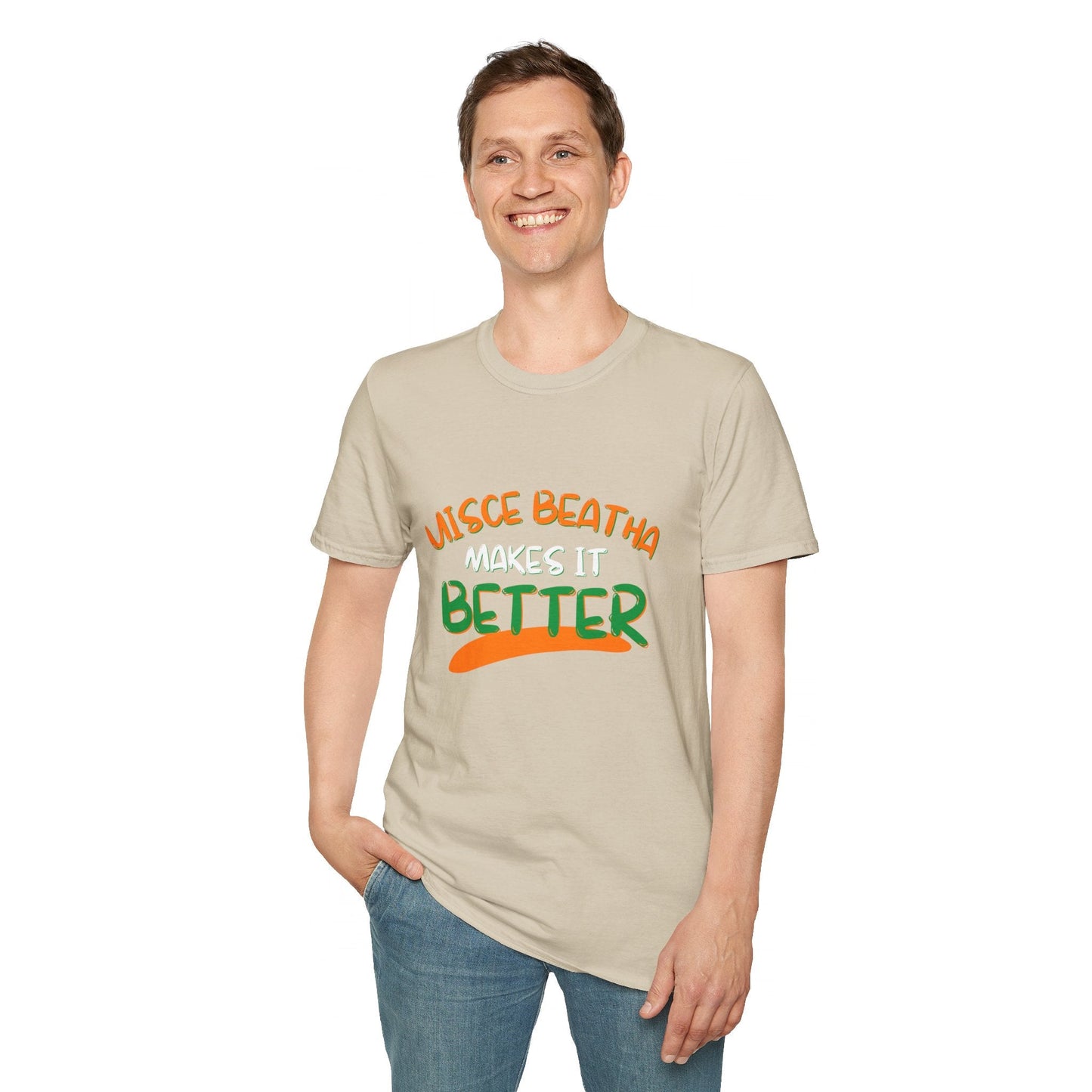 Uisce Beatha makes it better OWGfont LTcolors Unisex T-Shirt by cypherpunkgear – cypherpunkgear.com | Cypherpunk Merch