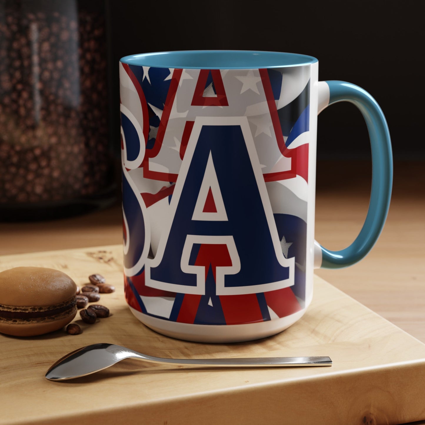 USA! USA! USA BLfont Patriot Accent Mug by cypherpunkgear – cypherpunkgear.com | Cypherpunk Merch