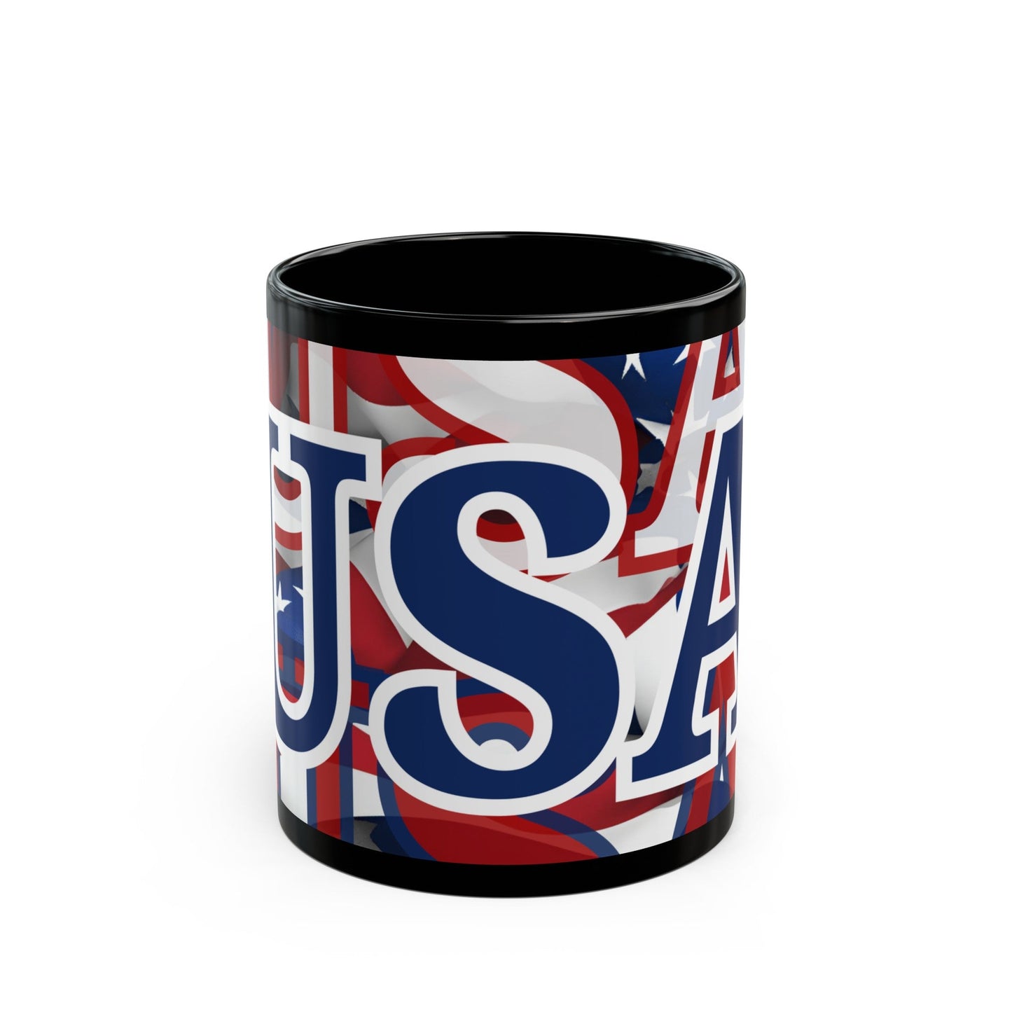 USA! USA! USA BLfont Patriot Black Mug by cypherpunkgear – cypherpunkgear.com | Cypherpunk Merch