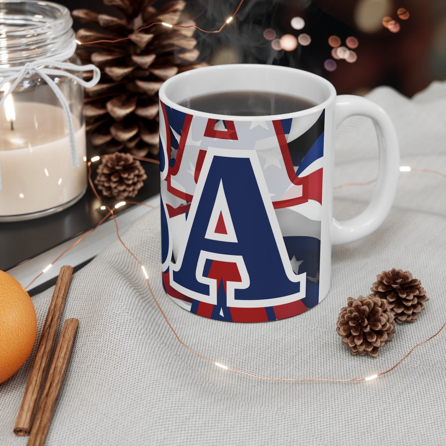 USA! USA! USA BLfont Patriot White Mug by cypherpunkgear – cypherpunkgear.com | Cypherpunk Merch