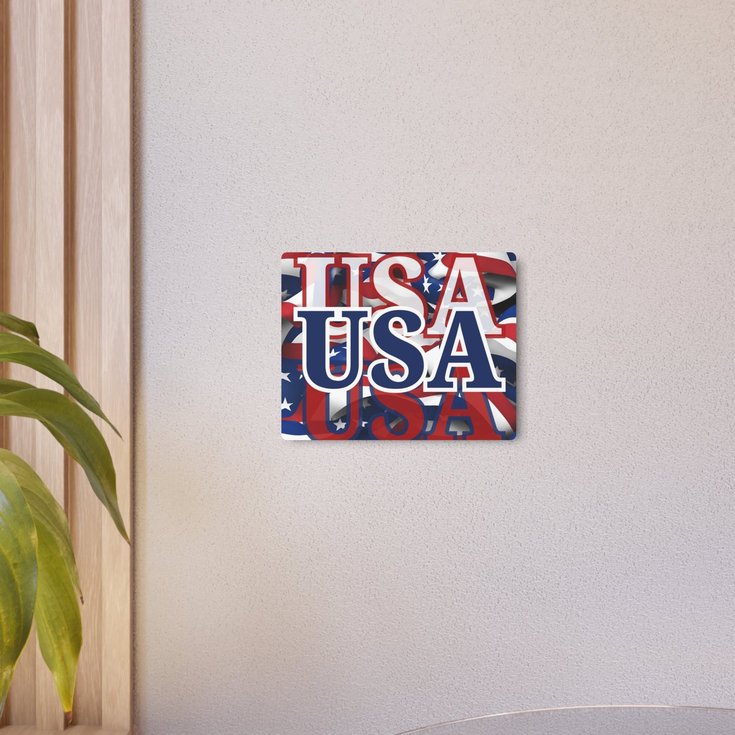 USA! USA! USA Blue Center Metal Art Sign by cypherpunkgear – cypherpunkgear.com | Cypherpunk Merch