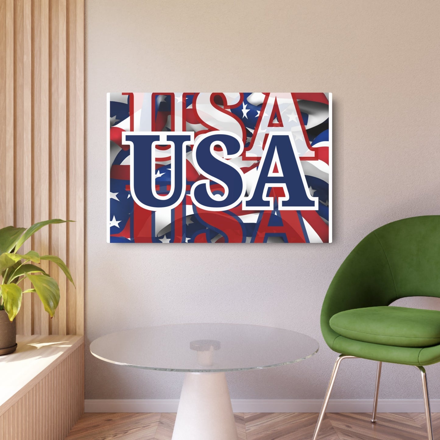 USA! USA! USA Blue Center Metal Art Sign by cypherpunkgear – cypherpunkgear.com | Cypherpunk Merch