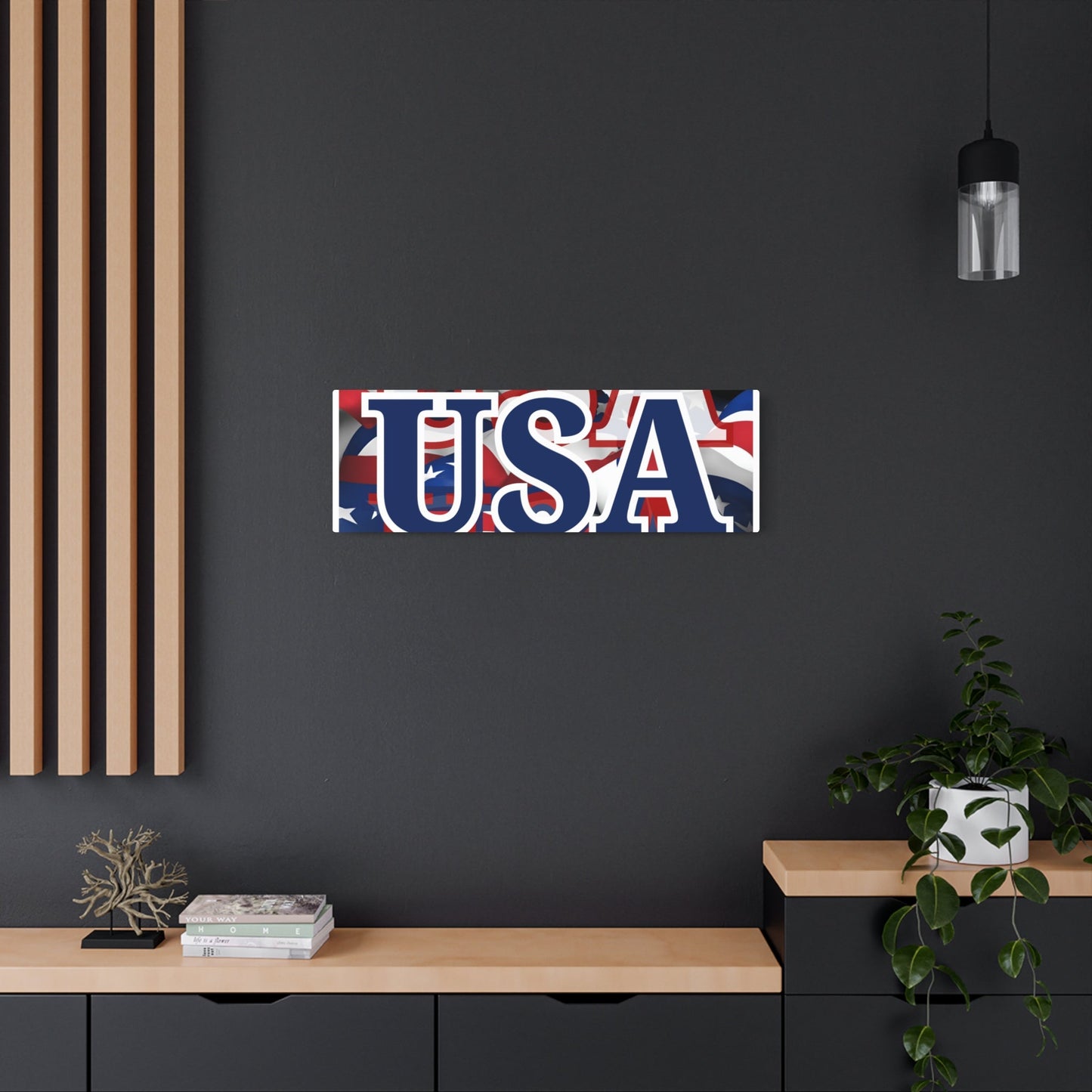 USA! USA! USA Blue Center Metal Art Sign by cypherpunkgear – cypherpunkgear.com | Cypherpunk Merch