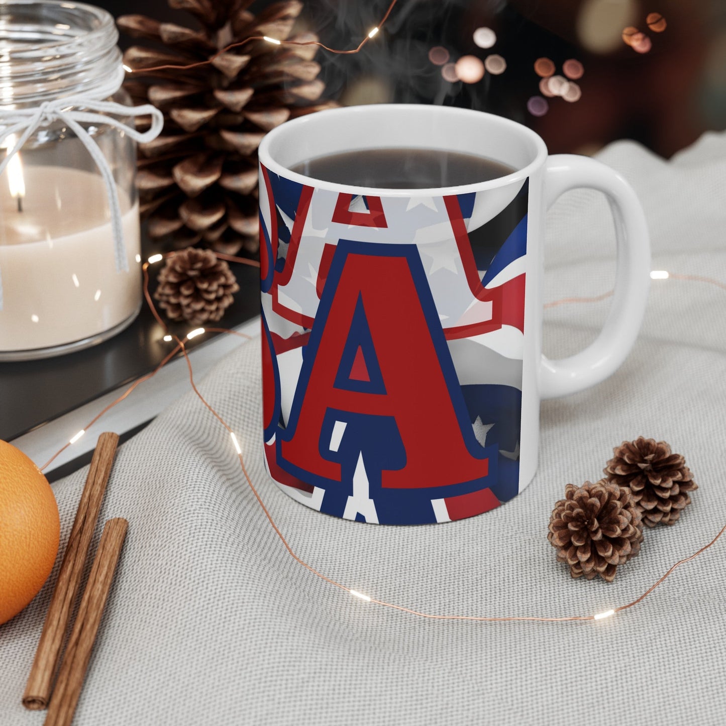 USA! USA! USA RDfont Patriot White Mug by cypherpunkgear – cypherpunkgear.com | Cypherpunk Merch