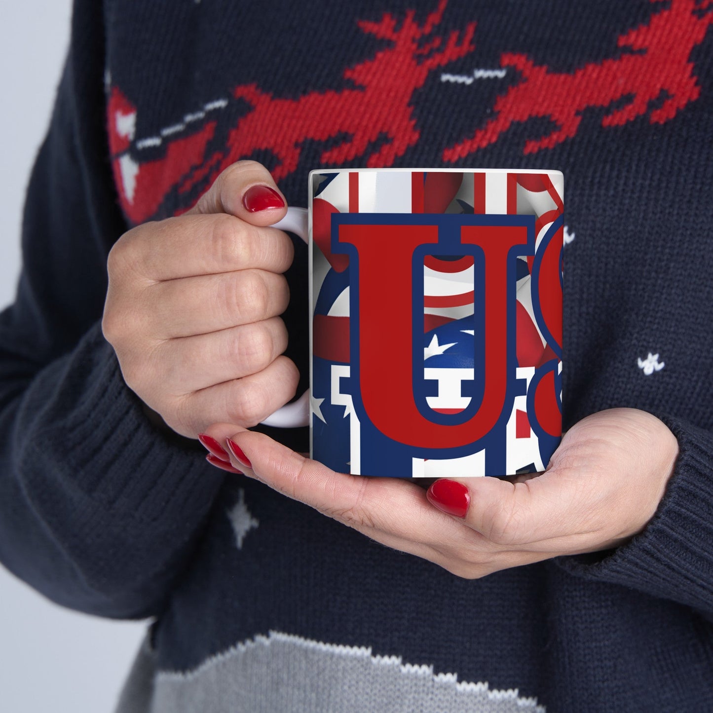 USA! USA! USA RDfont Patriot White Mug by cypherpunkgear – cypherpunkgear.com | Cypherpunk Merch