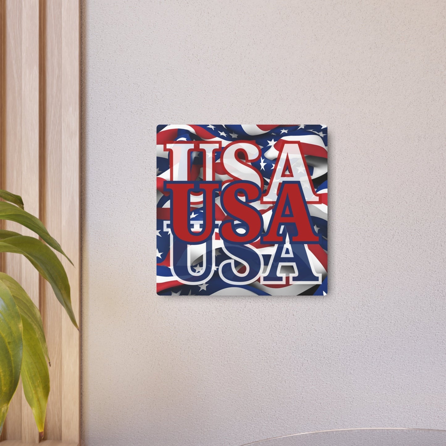 USA! USA! USA Red Center Metal Art Sign by cypherpunkgear – cypherpunkgear.com | Cypherpunk Merch