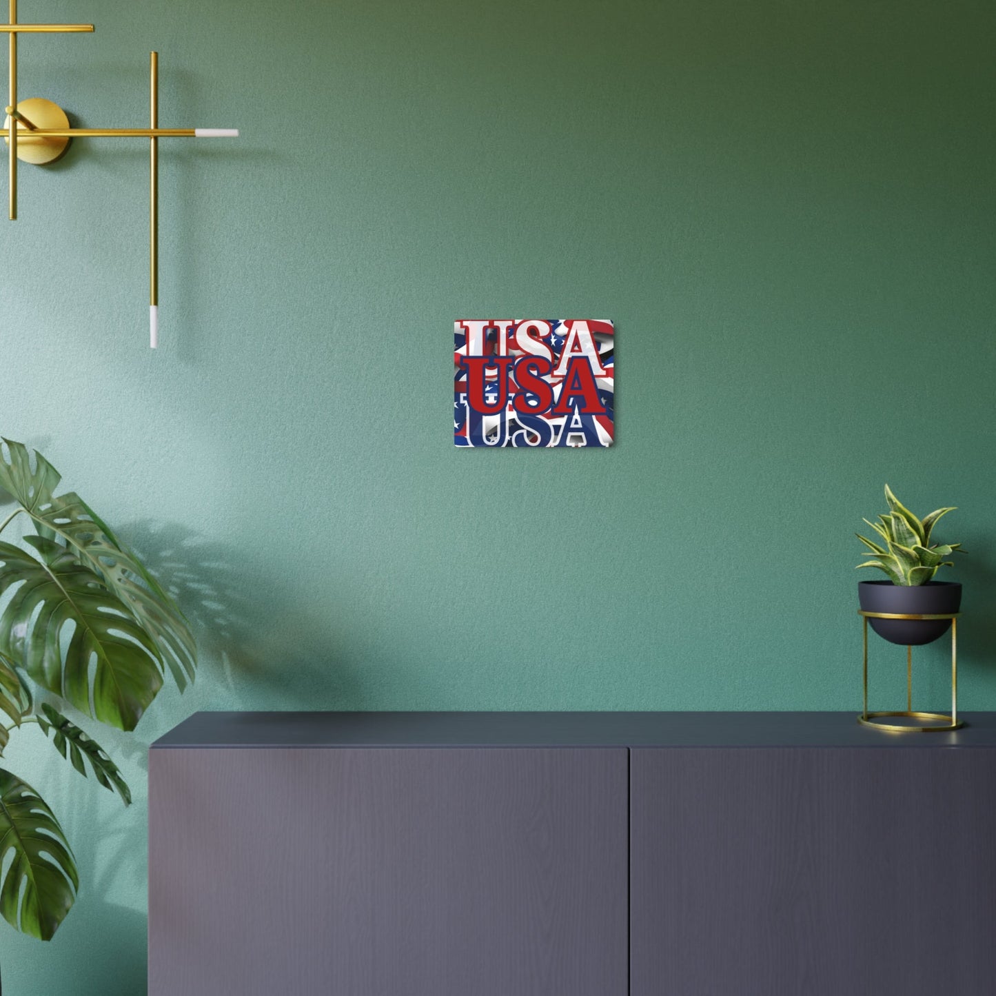 USA! USA! USA Red Center Metal Art Sign by cypherpunkgear – cypherpunkgear.com | Cypherpunk Merch
