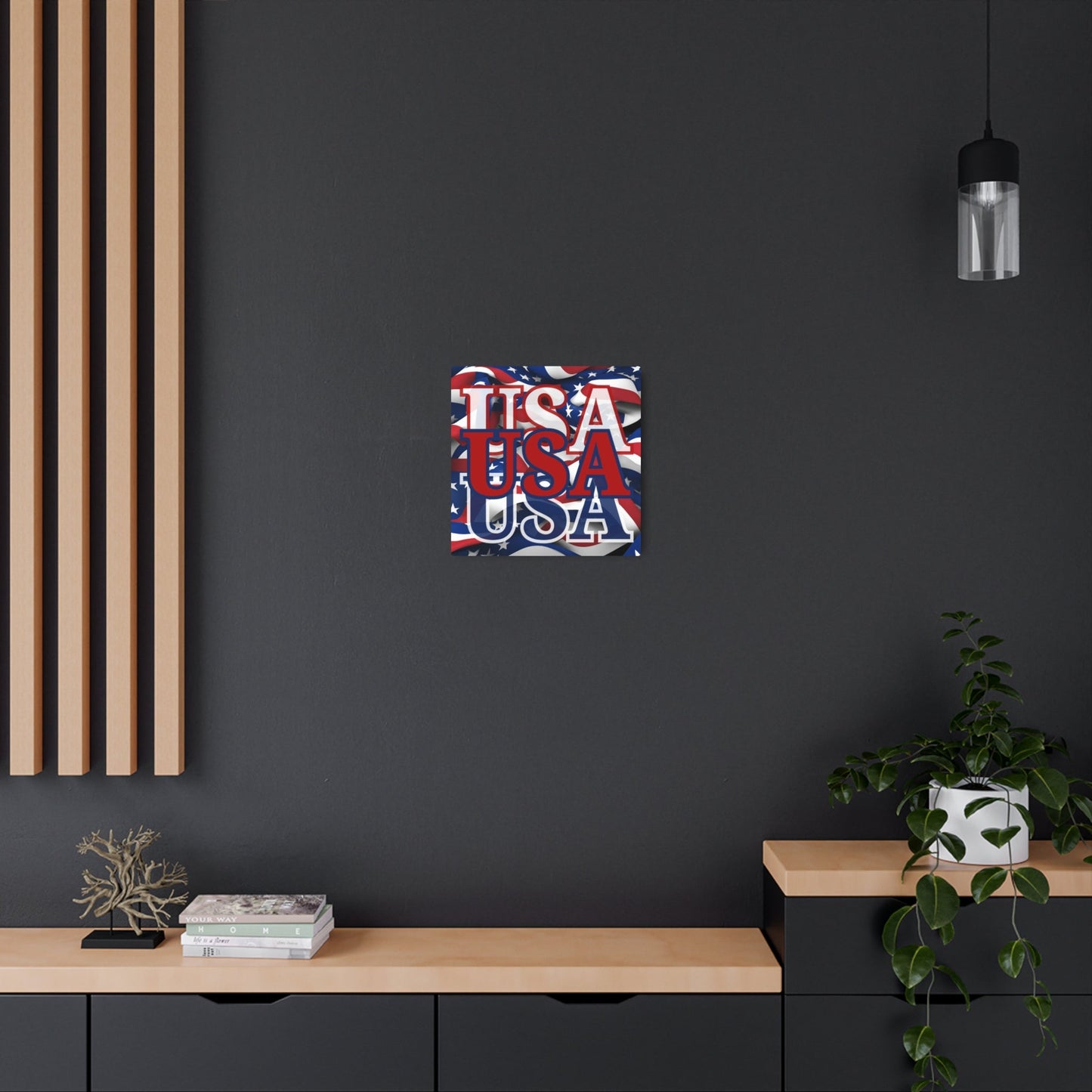 USA! USA! USA Red Center Metal Art Sign by cypherpunkgear – cypherpunkgear.com | Cypherpunk Merch