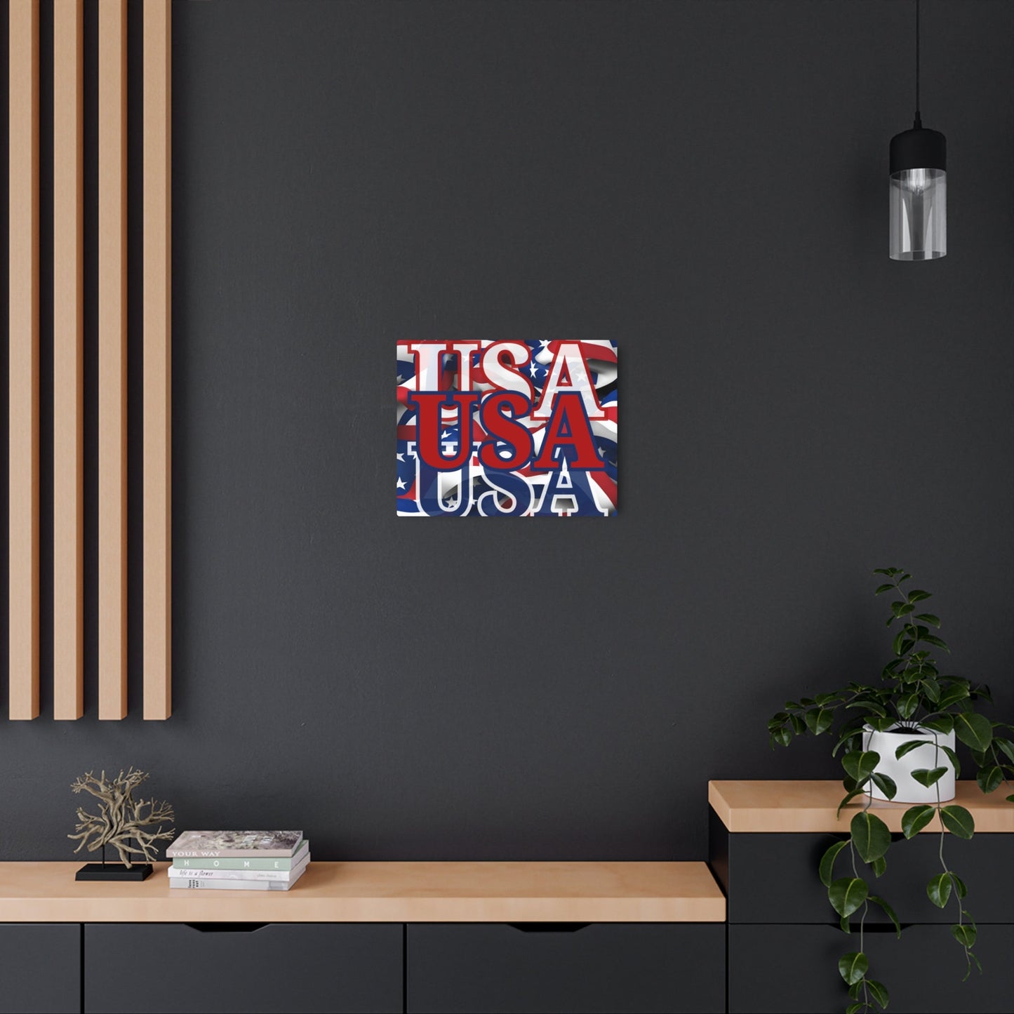 USA! USA! USA Red Center Metal Art Sign by cypherpunkgear – cypherpunkgear.com | Cypherpunk Merch