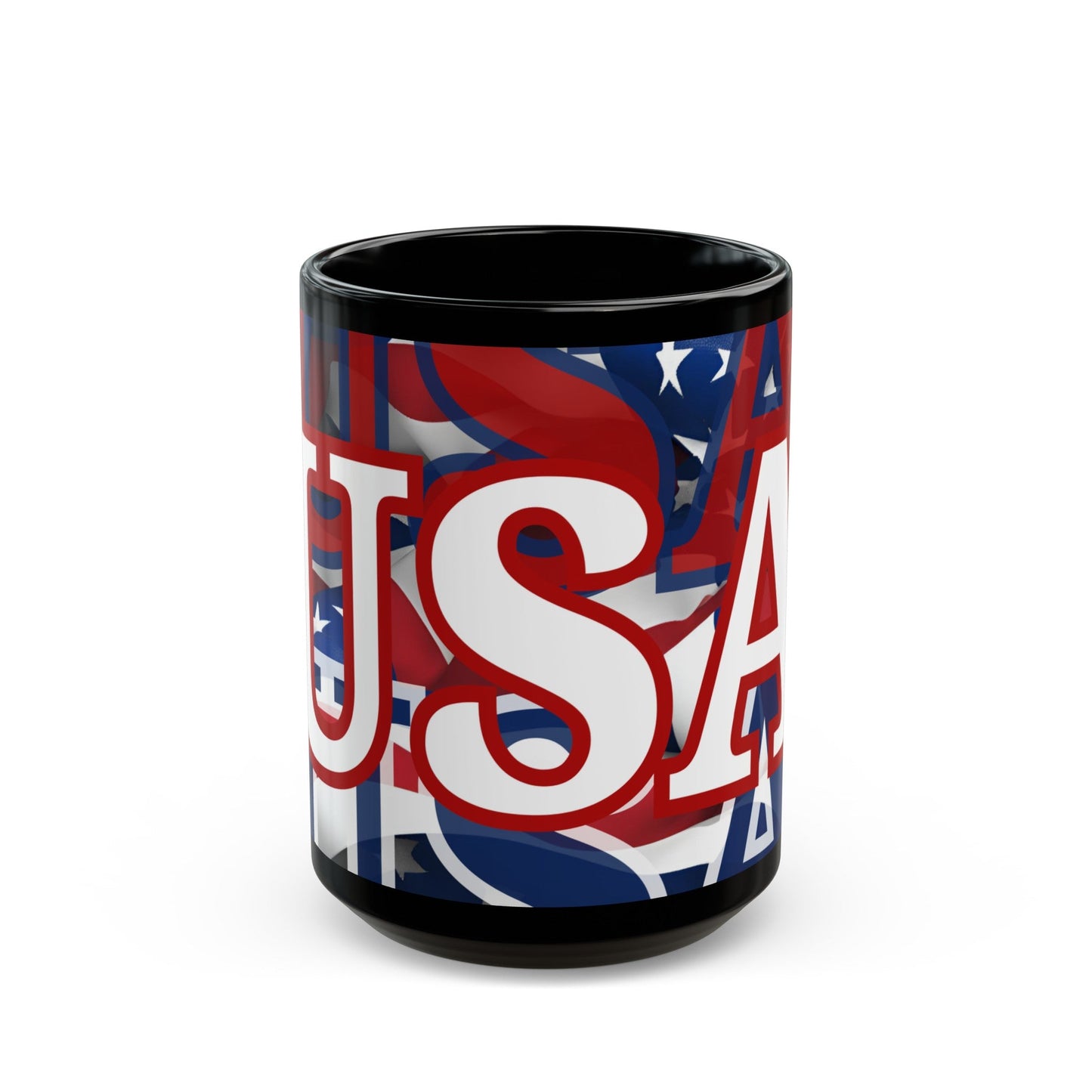 USA! USA! USA WHfont Patriot Black Mug by cypherpunkgear – cypherpunkgear.com | Cypherpunk Merch