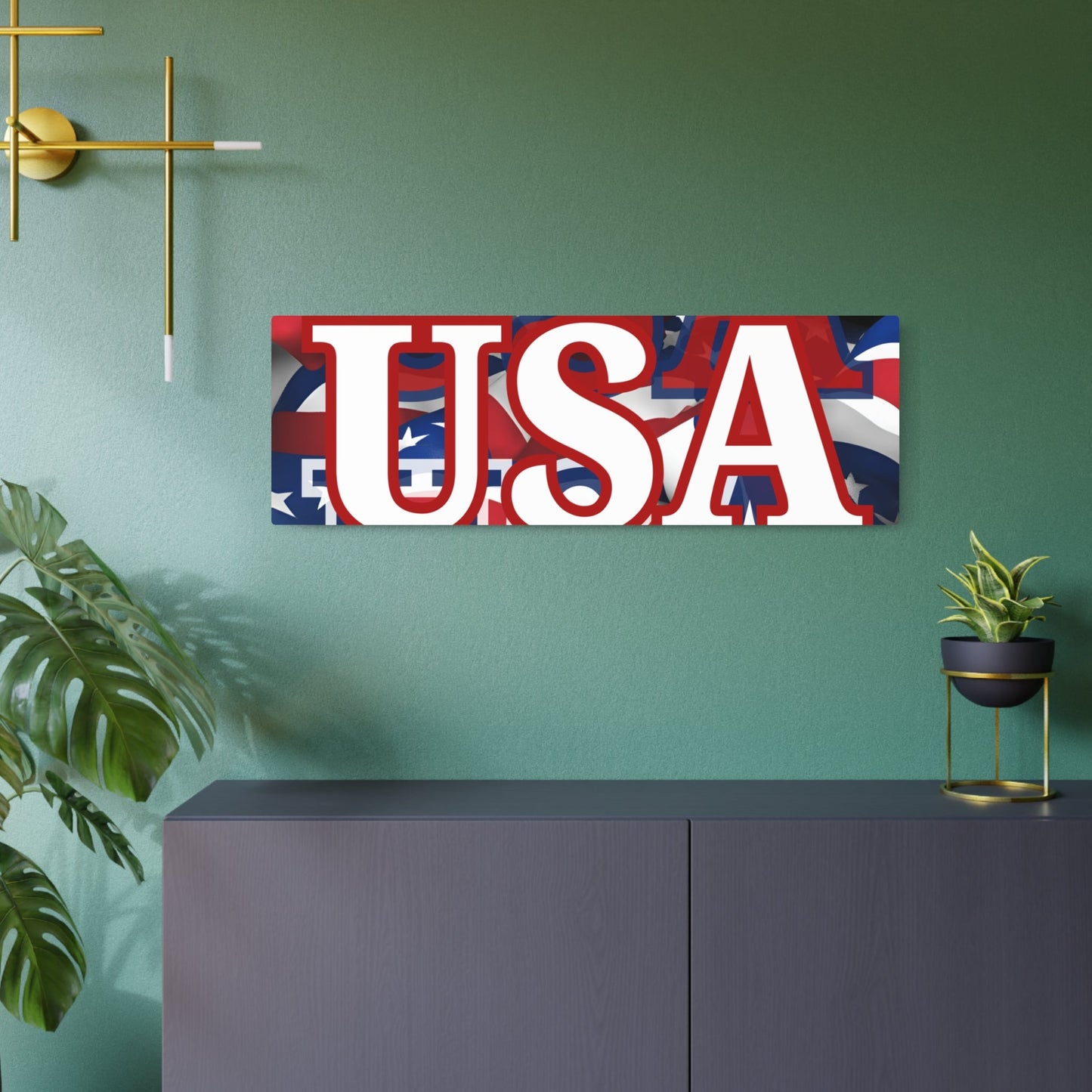 USA! USA! USA White Center Metal Art Sign by cypherpunkgear – cypherpunkgear.com | Cypherpunk Merch