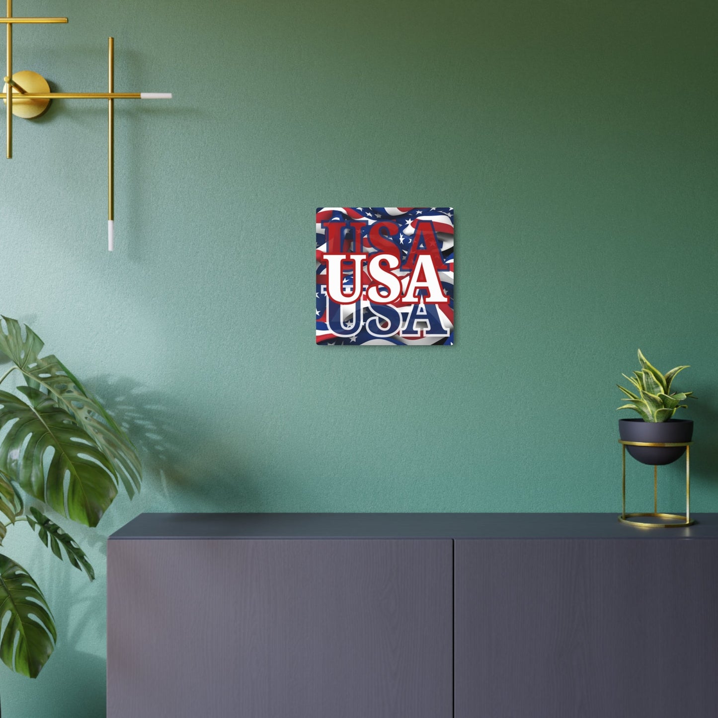 USA! USA! USA White Center Metal Art Sign by cypherpunkgear – cypherpunkgear.com | Cypherpunk Merch