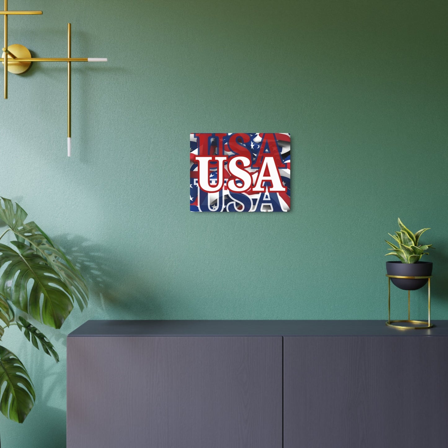 USA! USA! USA White Center Metal Art Sign by cypherpunkgear – cypherpunkgear.com | Cypherpunk Merch