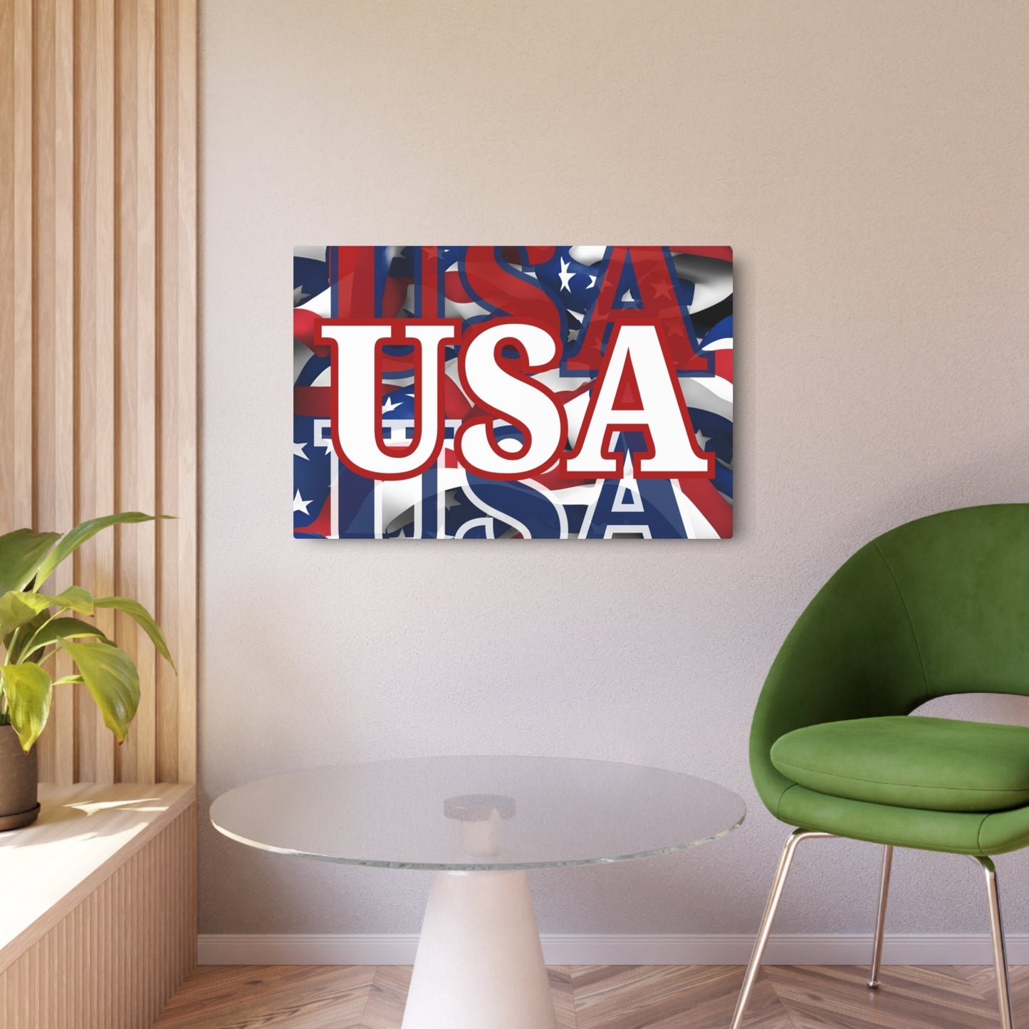 USA! USA! USA White Center Metal Art Sign by cypherpunkgear – cypherpunkgear.com | Cypherpunk Merch
