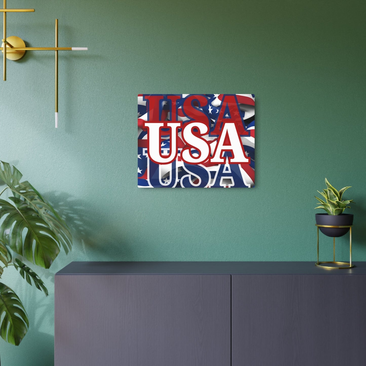 USA! USA! USA White Center Metal Art Sign by cypherpunkgear – cypherpunkgear.com | Cypherpunk Merch