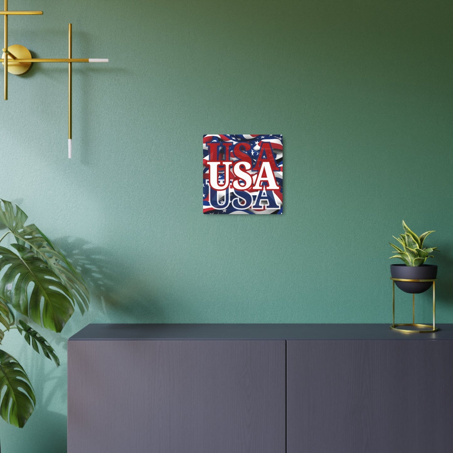 USA! USA! USA White Center Metal Art Sign by cypherpunkgear – cypherpunkgear.com | Cypherpunk Merch