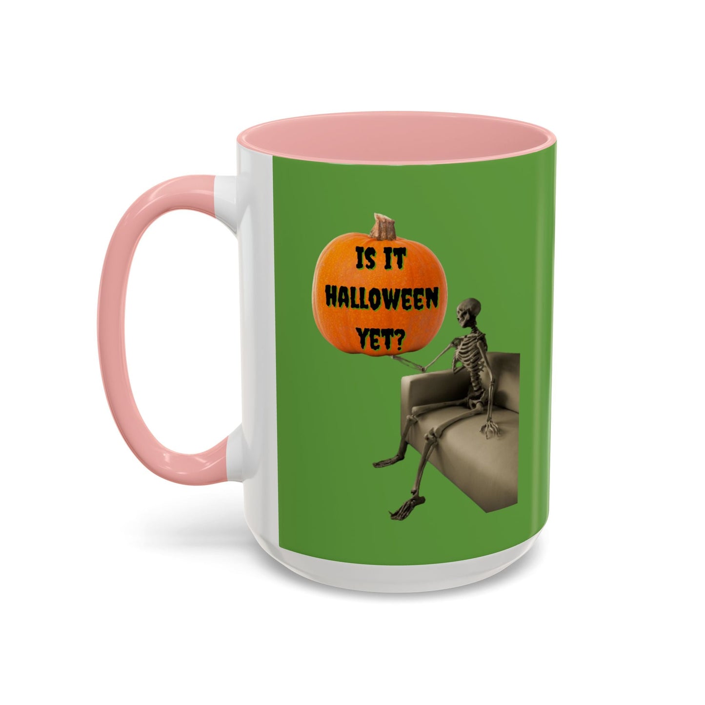 Waiting for Halloween Skeleton Accent Mug by cypherpunkgear – cypherpunkgear.com | Cypherpunk Merch
