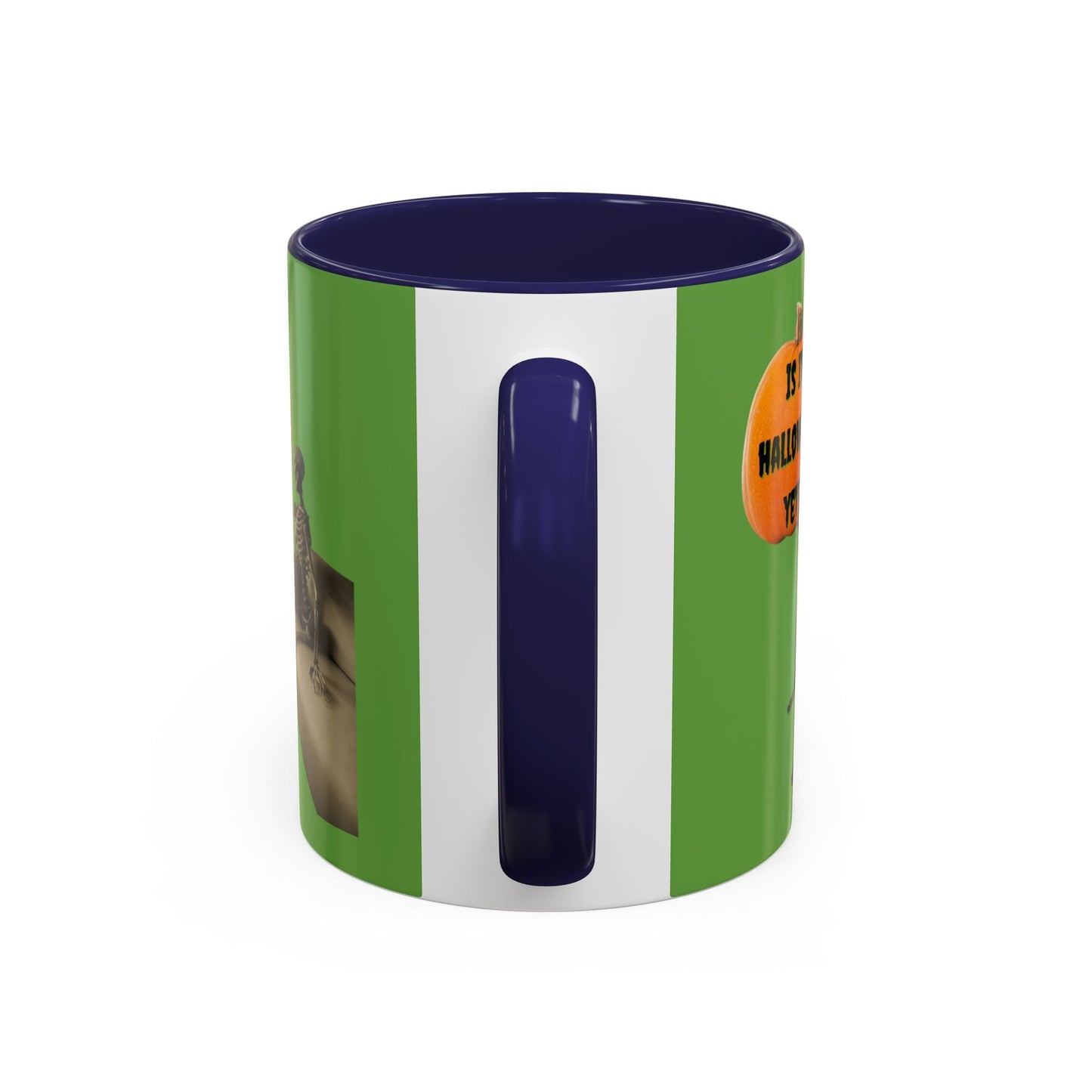 Waiting for Halloween Skeleton Accent Mug by cypherpunkgear – cypherpunkgear.com | Cypherpunk Merch