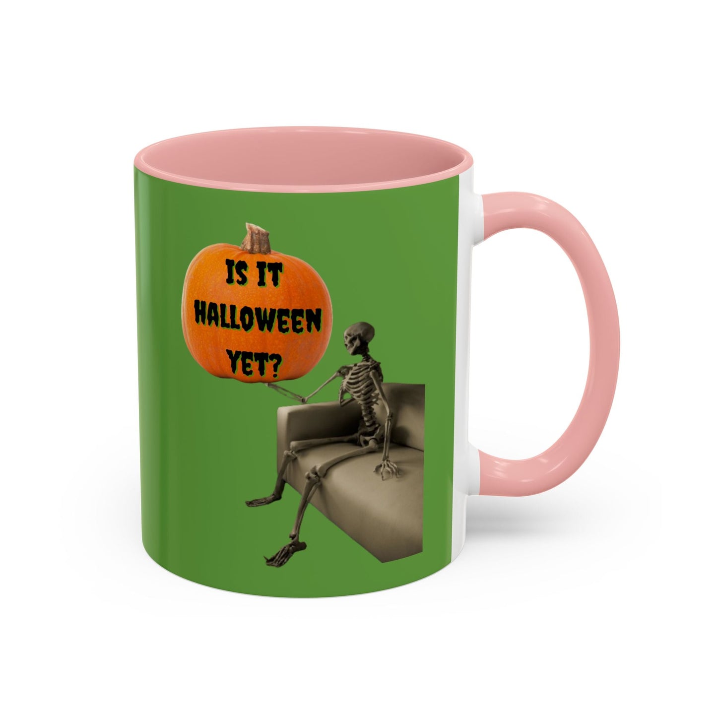 Waiting for Halloween Skeleton Accent Mug by cypherpunkgear – cypherpunkgear.com | Cypherpunk Merch