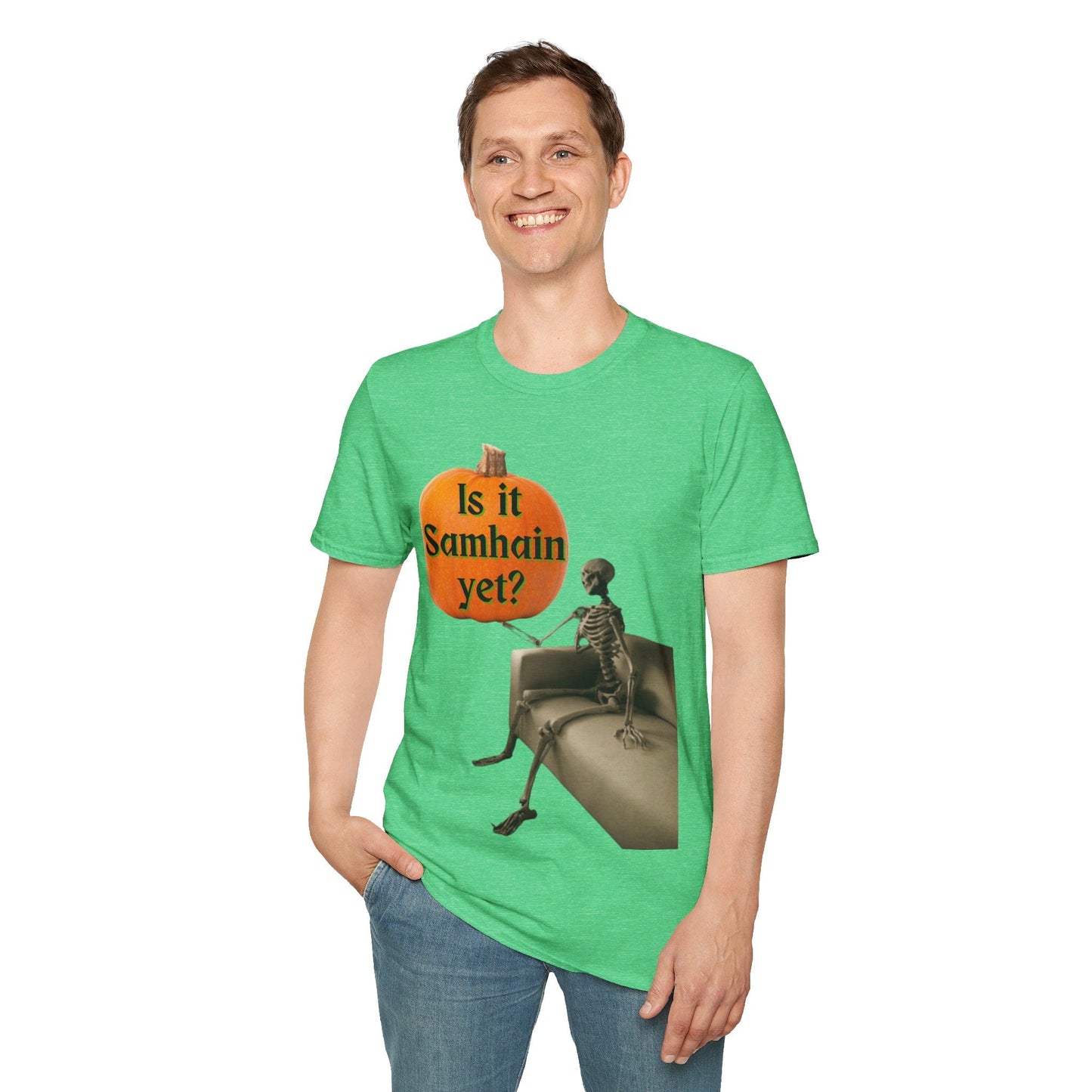 Waiting for Samhain Skeleton DKcolors Unisex T-Shirt by cypherpunkgear – cypherpunkgear.com | Cypherpunk Merch