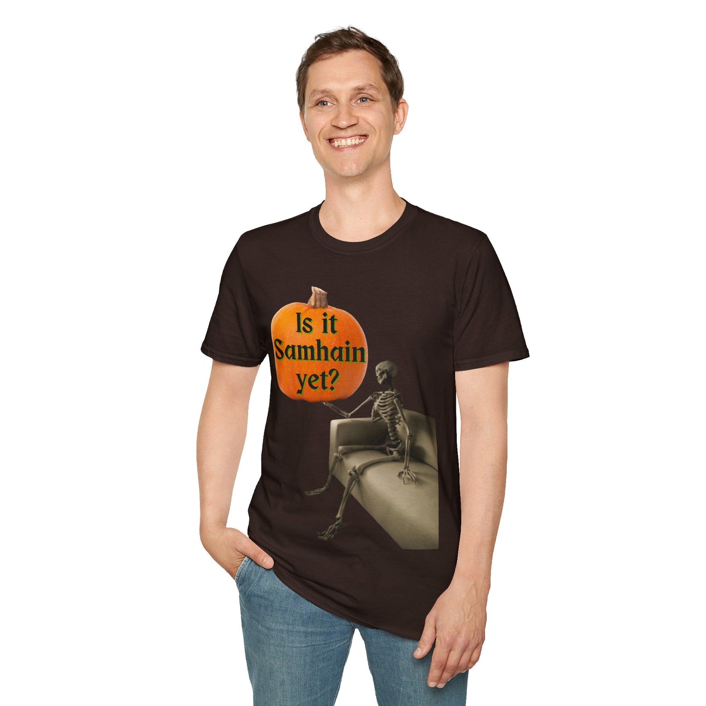 Waiting for Samhain Skeleton DKcolors Unisex T-Shirt by cypherpunkgear – cypherpunkgear.com | Cypherpunk Merch
