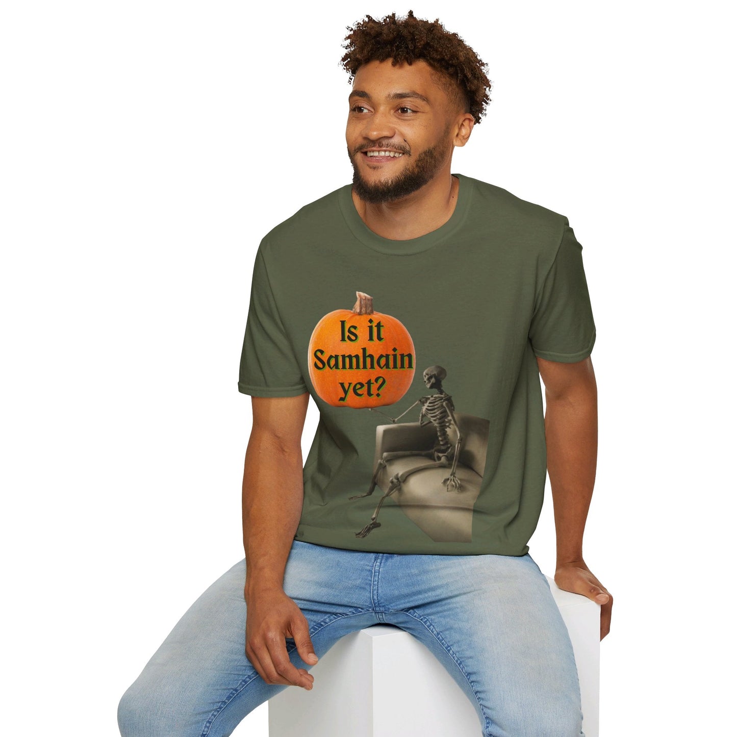 Waiting for Samhain Skeleton DKcolors Unisex T-Shirt by cypherpunkgear – cypherpunkgear.com | Cypherpunk Merch